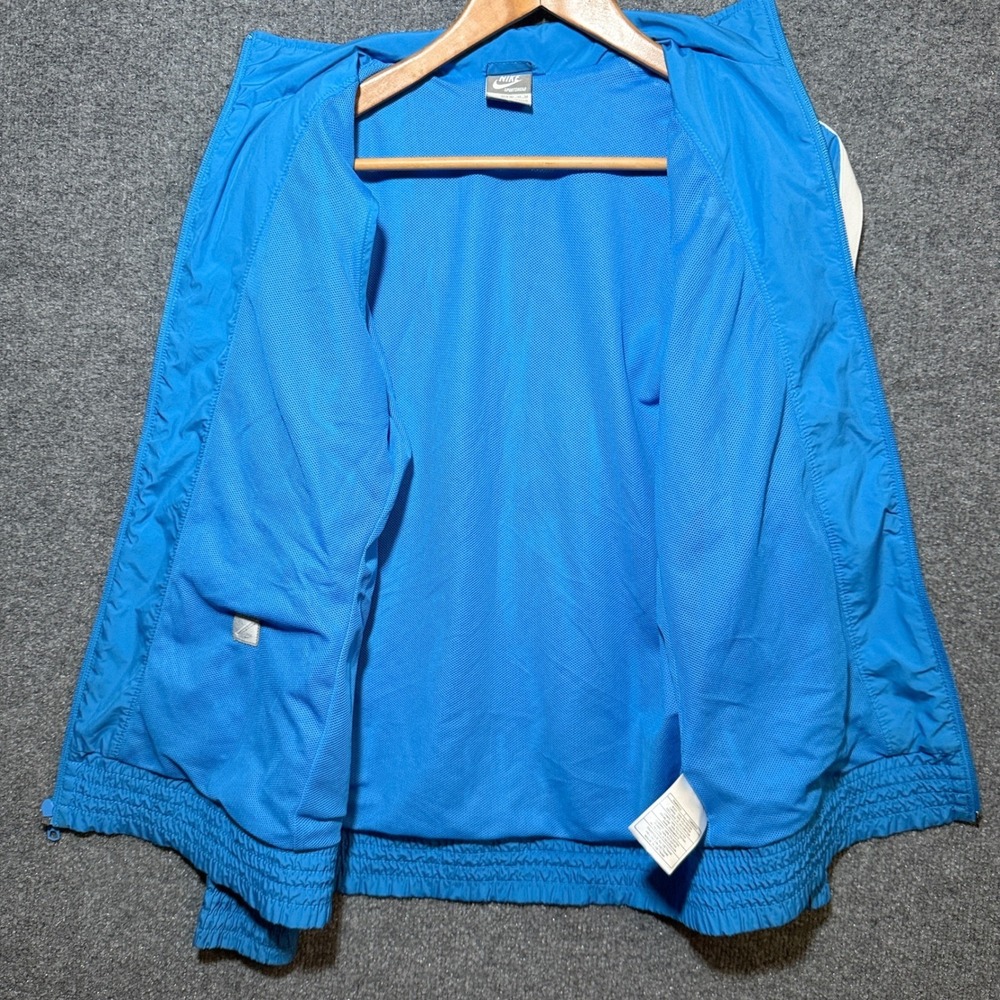 Nike Jacket Mens Medium Full Zip Track Blue White Stripe Sportswear Futura Logo - Picture 7 of 13